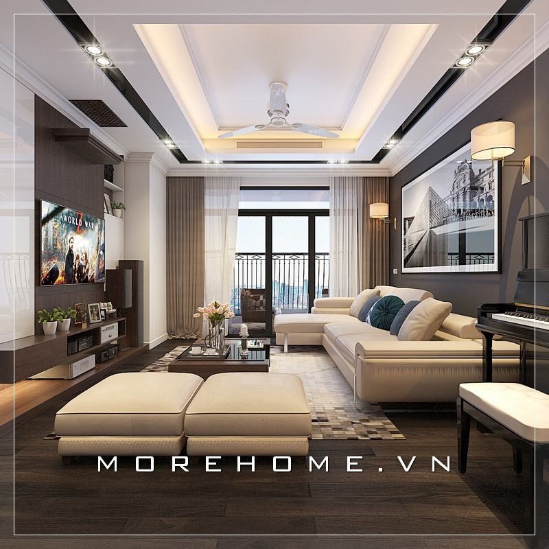 #23 Idea Thiết kế nội thất chung cư 59m2 ở Hải Dương ấn tượng với phòng khách sang trọng